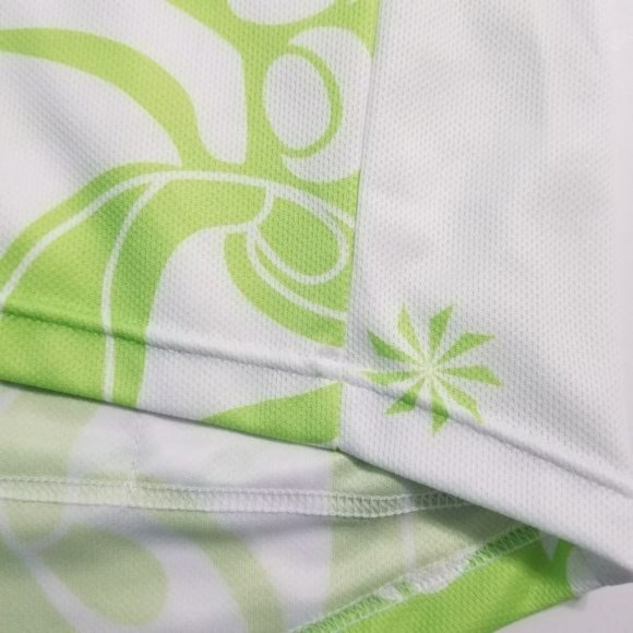 Athleta 3/4 Zip Sleeveless Floral Cycling Jersey Green White Women's Size Small - Picture 9 of 12